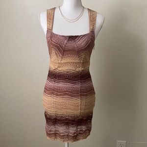 Free People Crocheted Tie Dye Open Back Dress